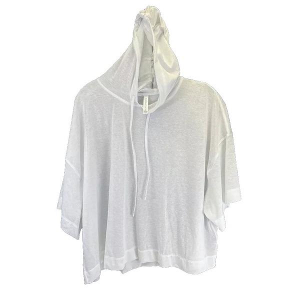Athleta Tops - Athleta Womens Sz Large White Sheer Hoodie (Q25) NW/OTs
